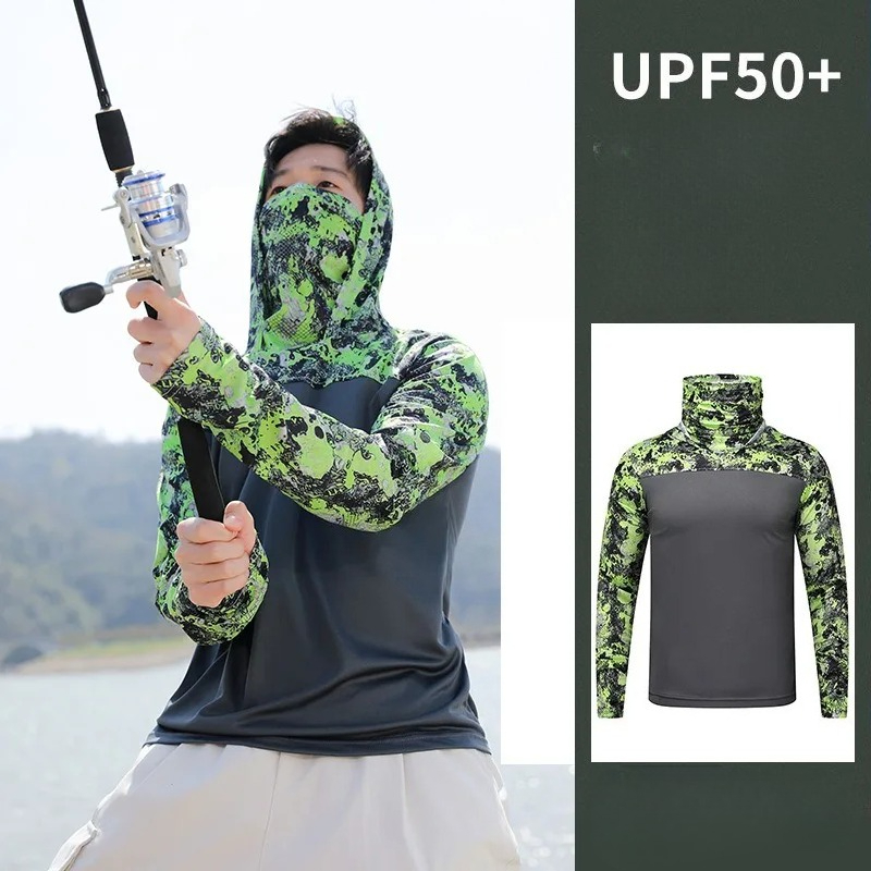 Fishing Mask Sun Protection - 낚시 셔츠 후드 남성용 자외선 차단