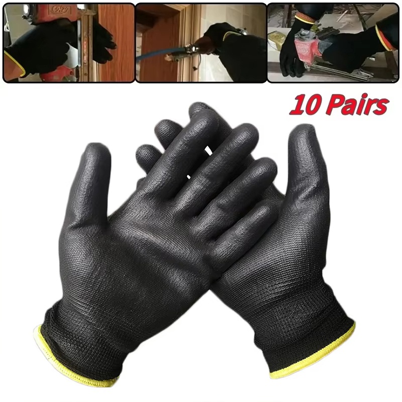 Fishing Gloves - 10 쌍 내구성이 뛰어난 PU 코팅