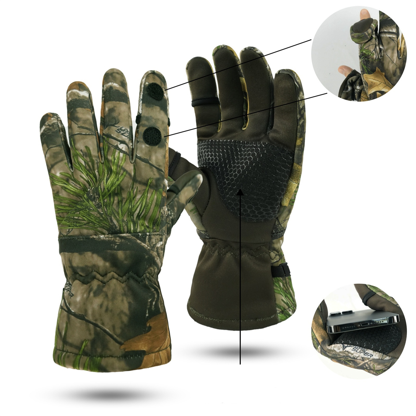 야외 생체 공학 사냥 위장 장갑 남녀공용, 가을 및 겨 - Fishing Gloves 리뷰 및 가격
